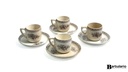 Tazas de cafe loza floreada x 4 unidades