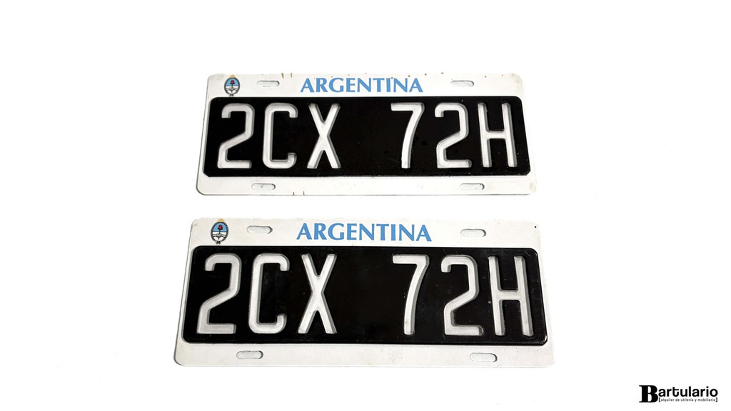 Patente termoformada 6 dígitos Argentina