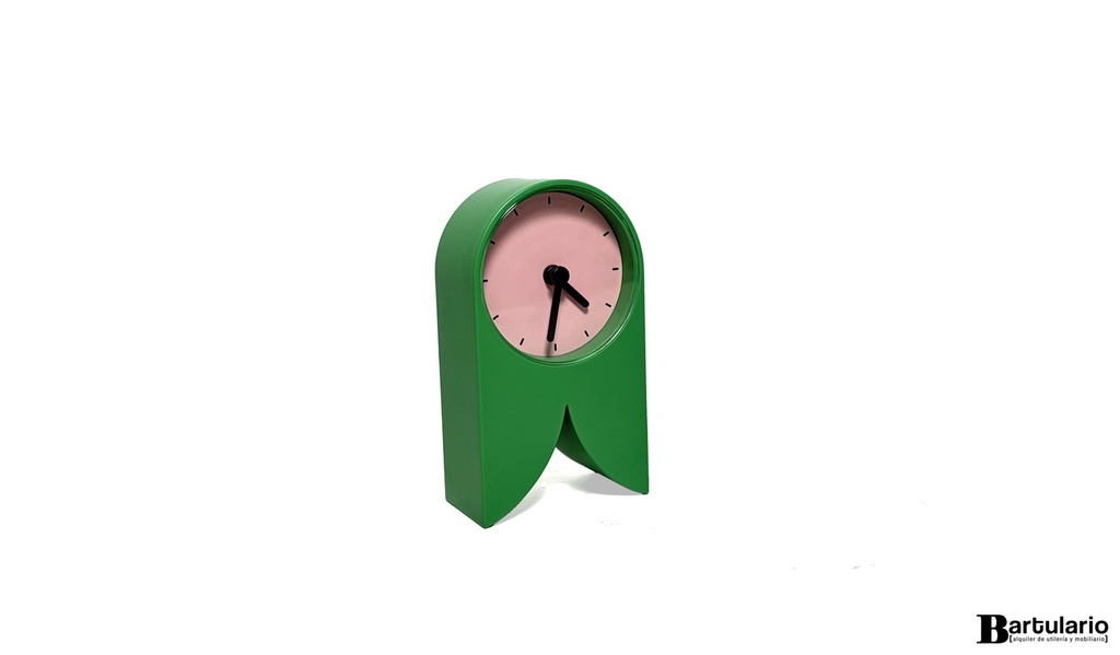 Reloj de mesa curvo verde
