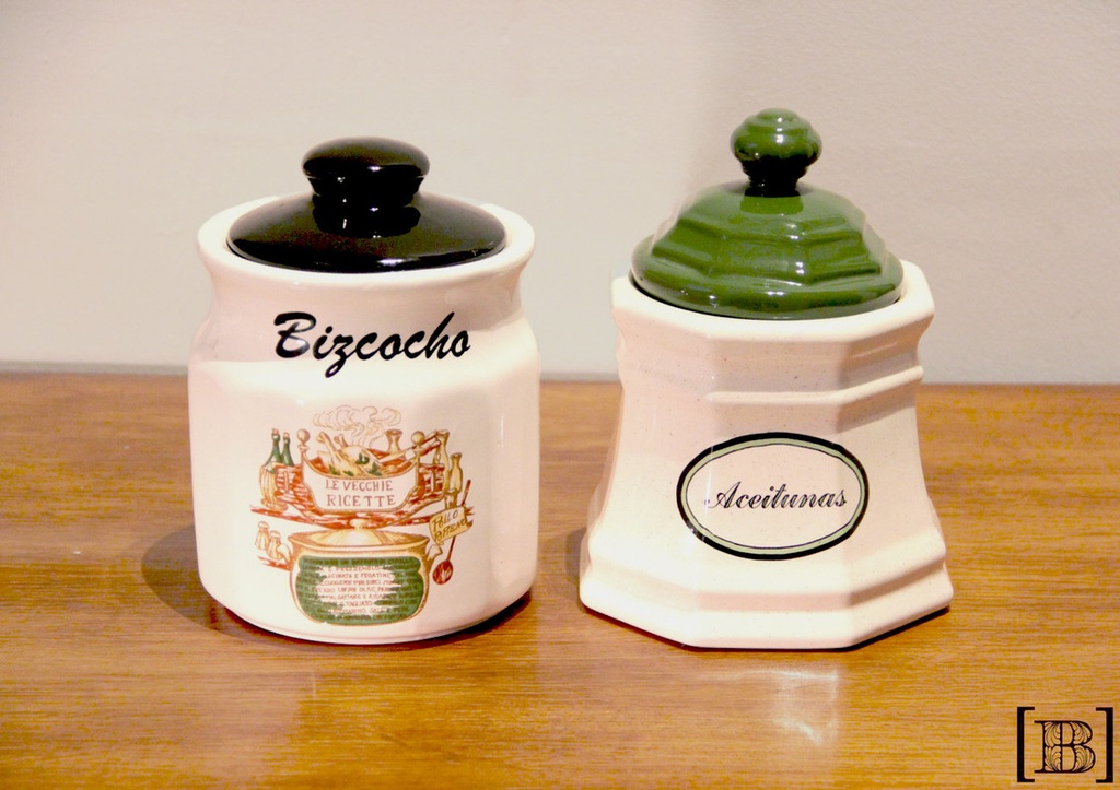 [CC0004] Frascos de Cerámica Bizcochos - Aceitunas x 2 unidades