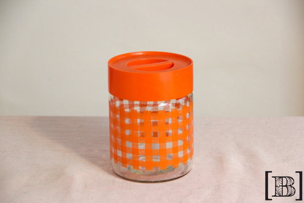 Frasco estampado tapa naranja