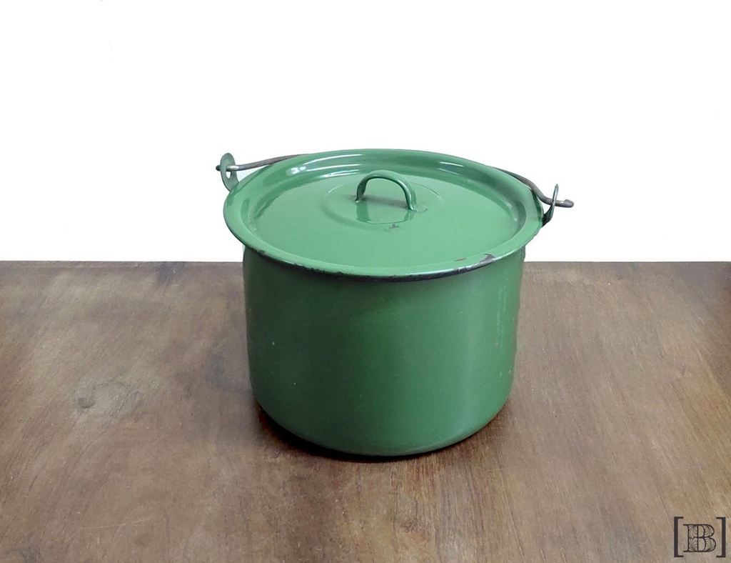 Olla enlozada verde