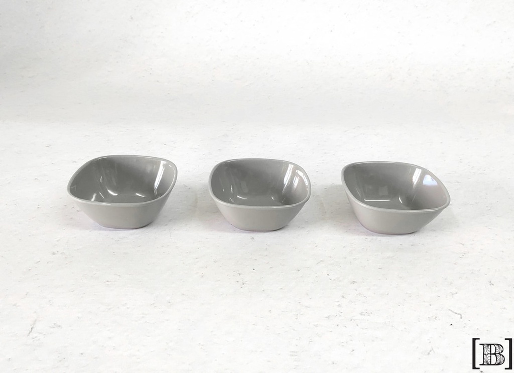 Bowls cuencos melamina gris x 3 unidades
