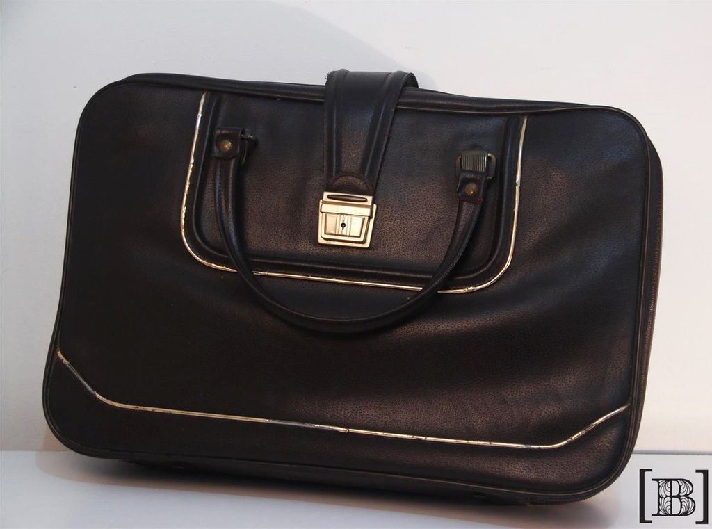 [BV00006] Valija de cuero marrón oscuro