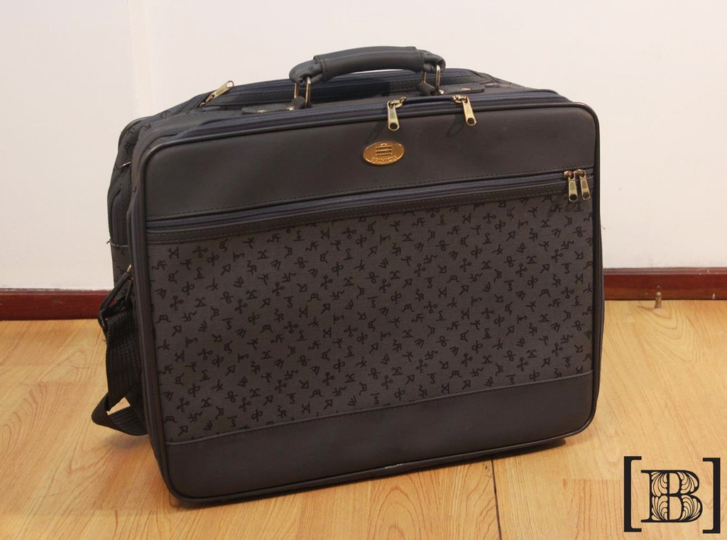 [BV00017] Valija Primicia estampada gris de mano