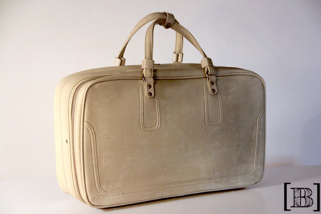 Valija de cuero blanca Samsonite