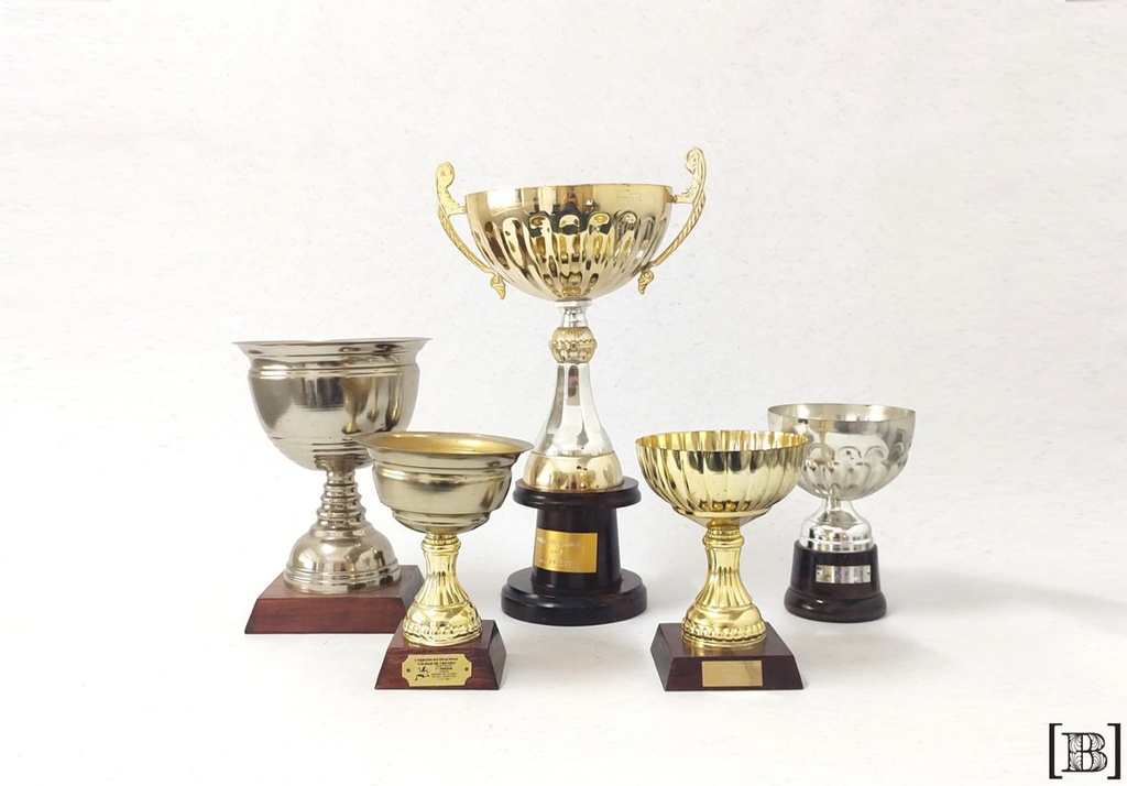 Copas grandes con base de madera x 5 unidades