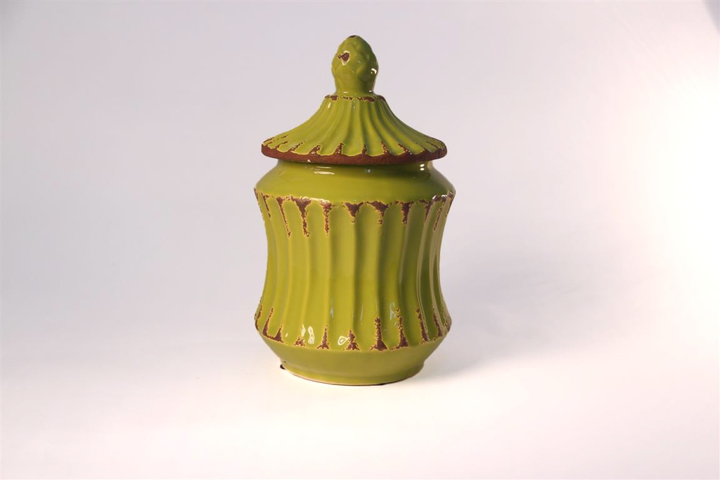 [DM00023] Frasco / Potiche de cerámica verde