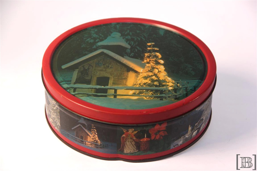Lata de galletitas navideña