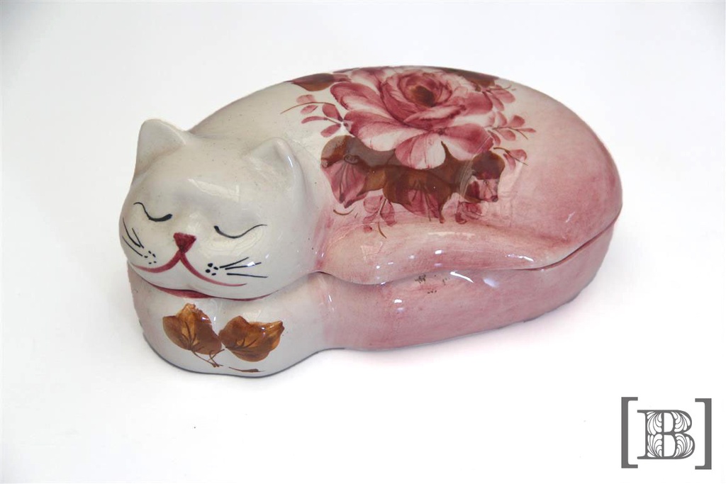 Gato rosa cerámica
