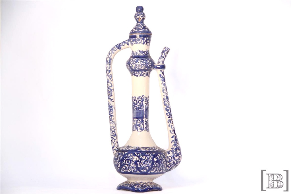 Anfora cerámica azul