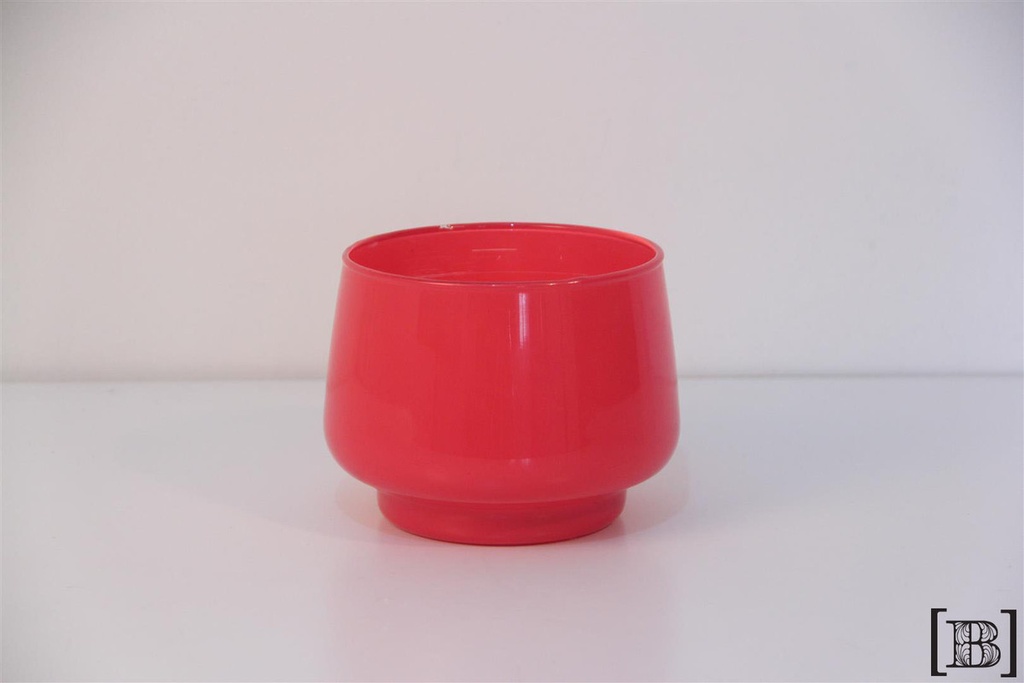 Portavela rojo de vidrio