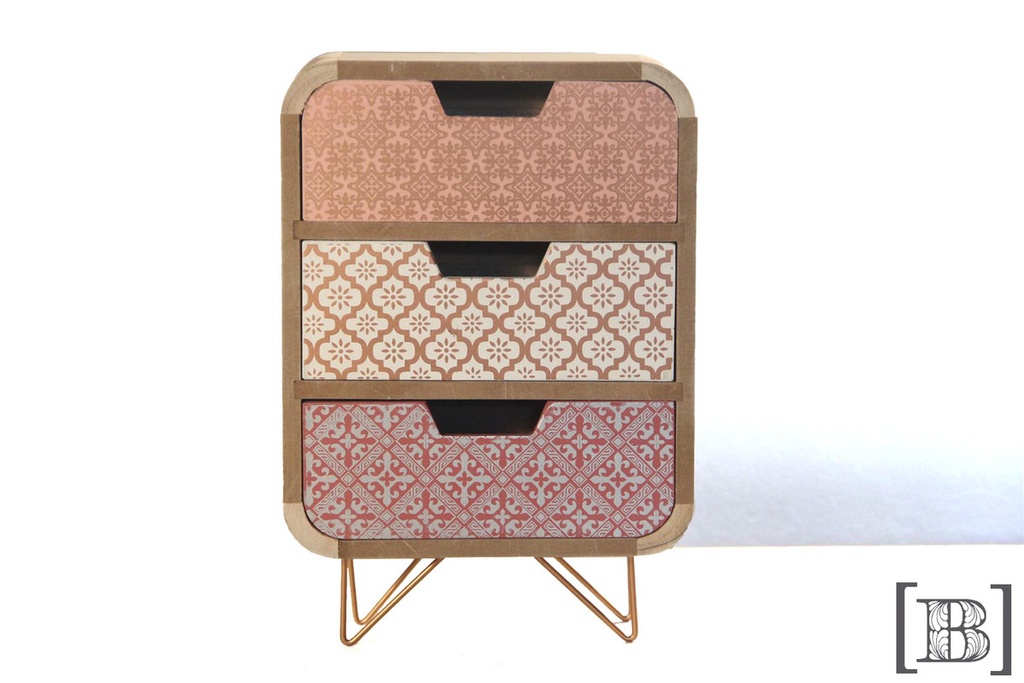 [DM00217] Cajonera de madera con patas de metal