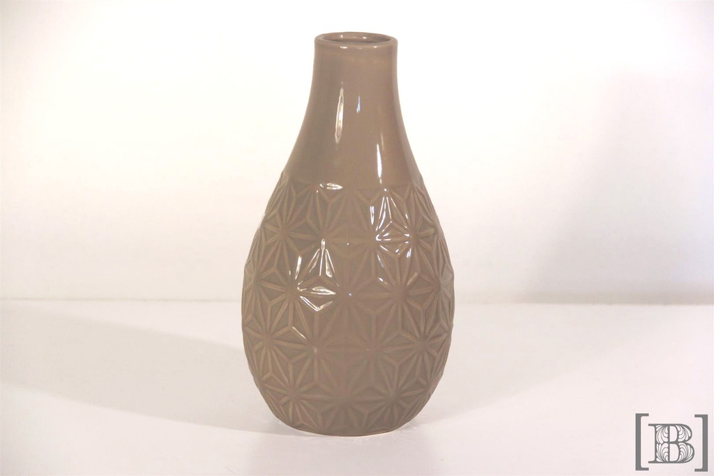 [DM00227] Jarrón cerámica estrellas gris