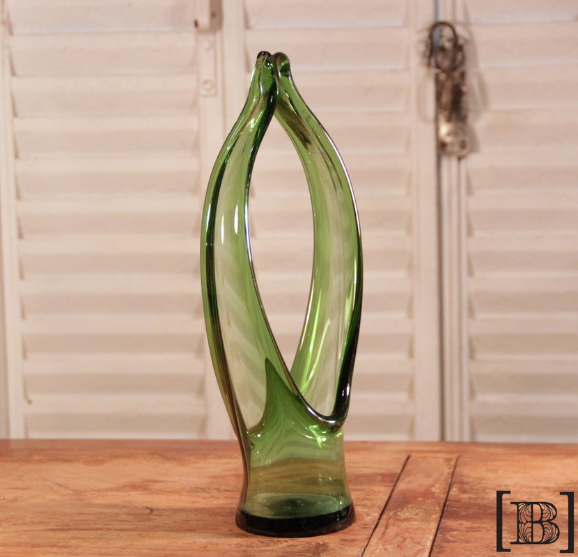 [DM00261] Florero murano verde oval