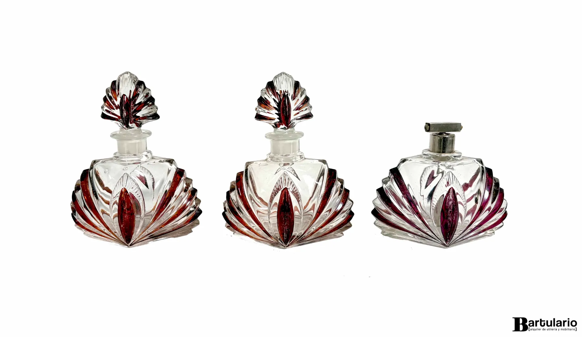 Set de perfumeros 3 piezas con detalles magenta