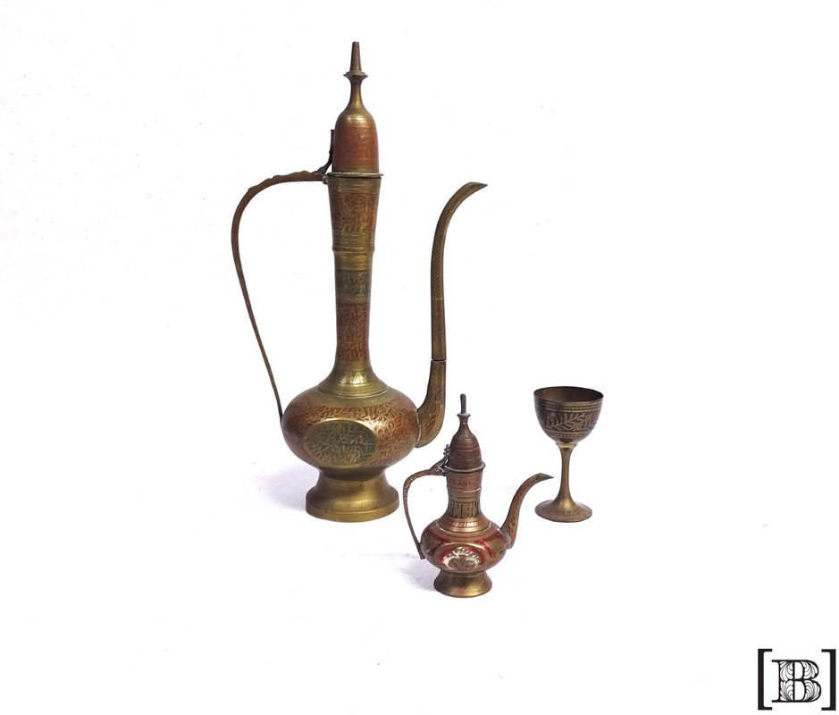 Set Anforas + copita bronce