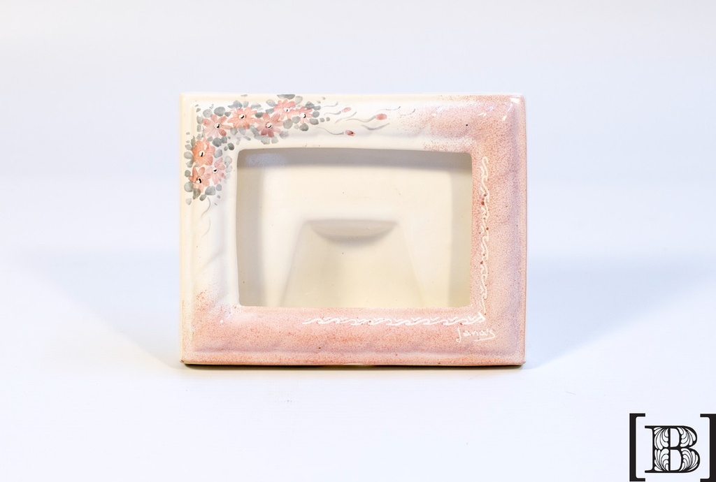 [DM000407] Portarretratos cerámica floreados rosa