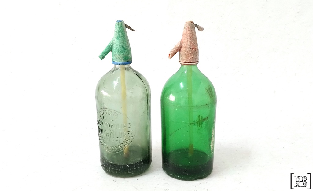 [DM000456] Sifones antiguos de vidrio x 2 unidades