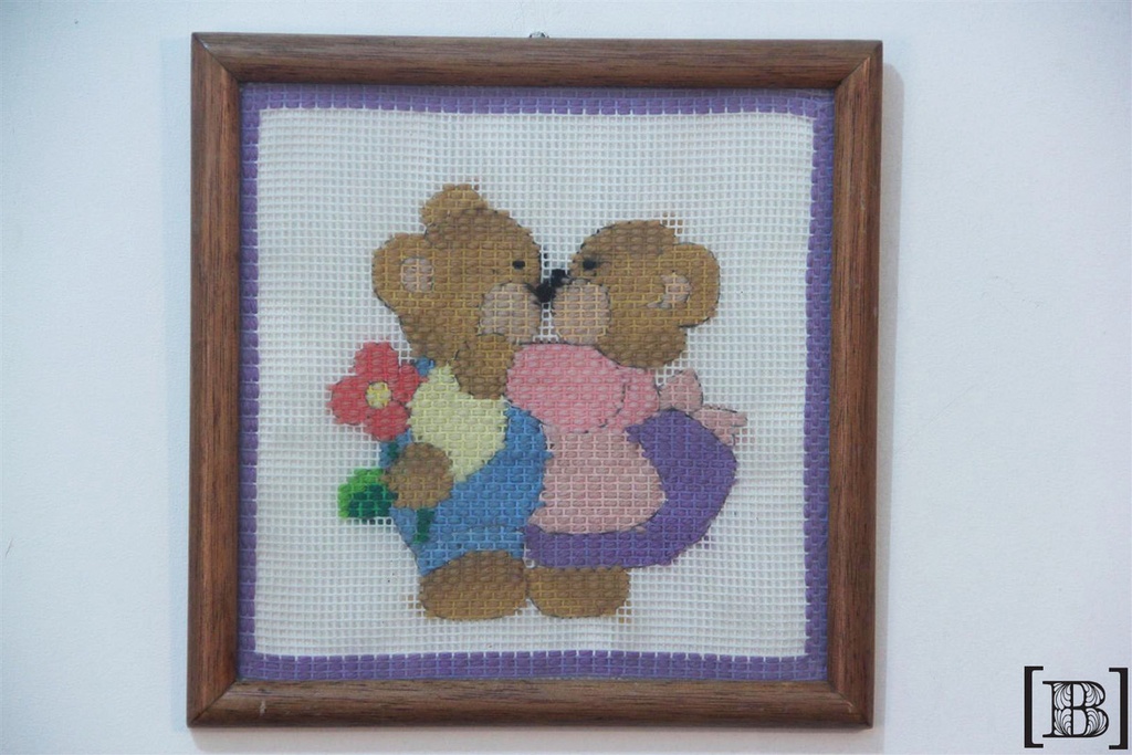 [DP00058] Cuadro bordado dos osos