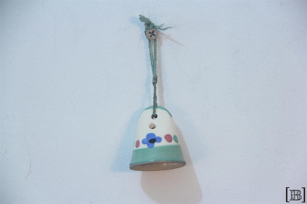 [DP00082] Campanita cerámica con borde verde