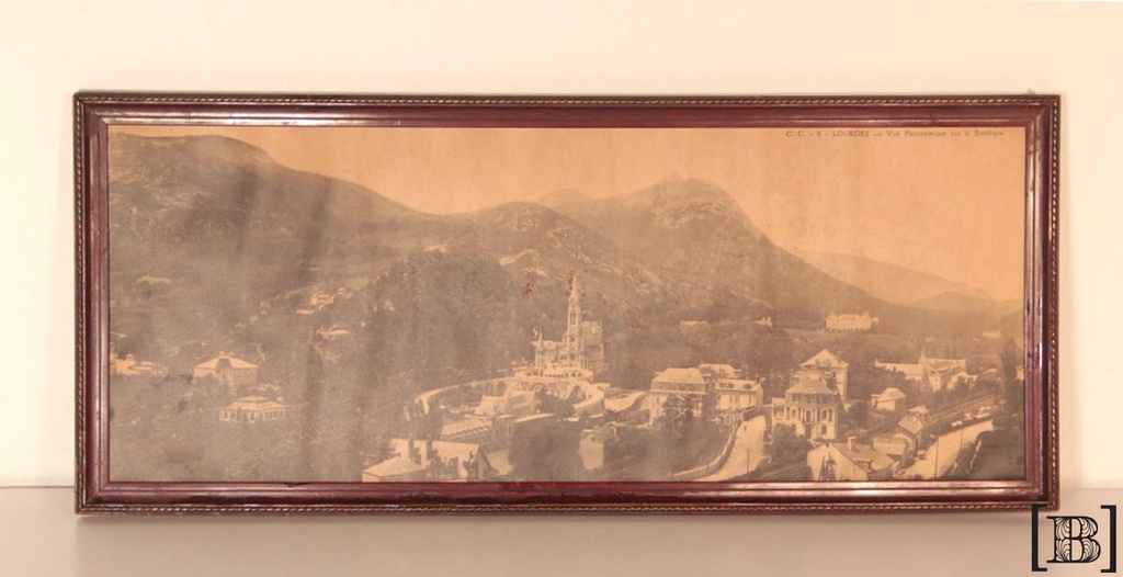 [DP00130] Cuadro con paisaje foto vieja