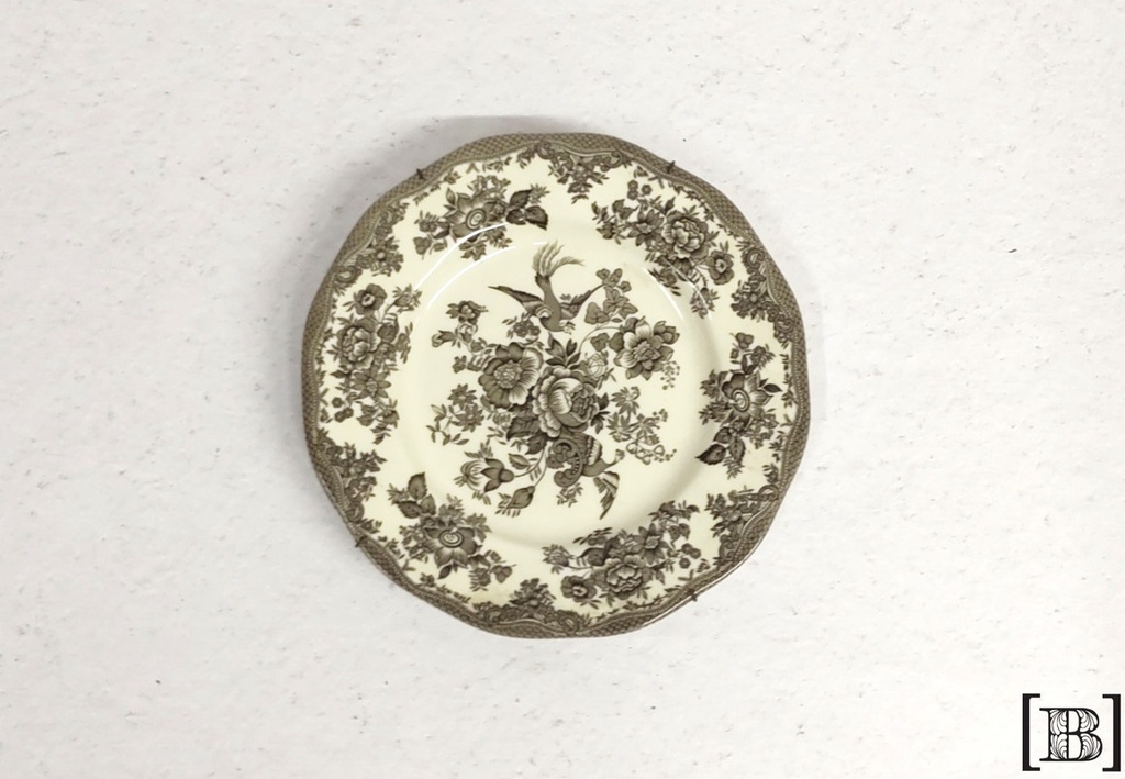 [DP00165] Plato decorativo pajaros blanco y negro