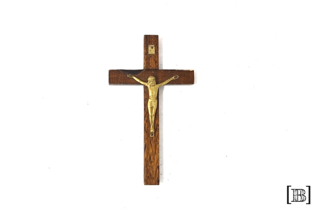 [DP00191] Crucifijo madera y bronce