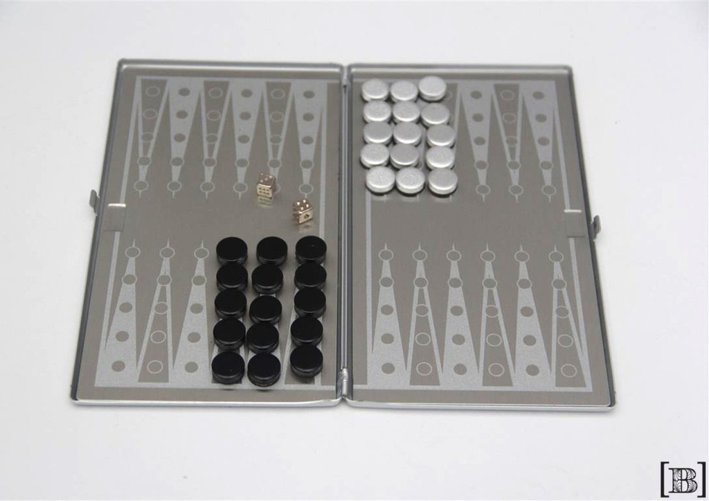 [JM00023] Backgammon metalico mini