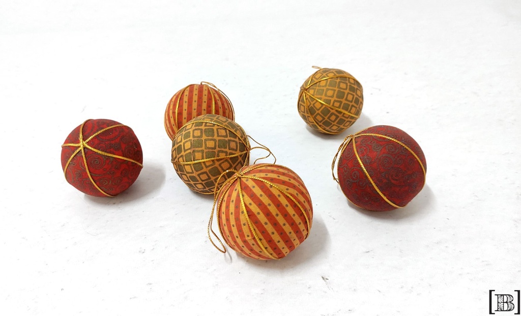 Bolas navidad estampadas (6 unidades)