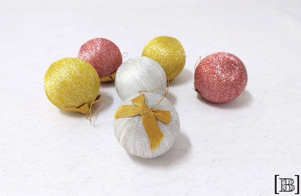 [NA00004] Bolas Navidad con brillo (6 unidades