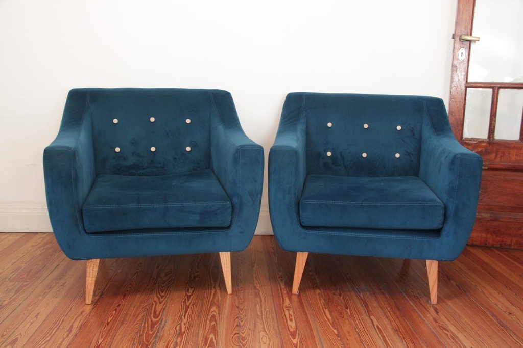 [SS00018] Sillones de pana petróleo (Hay 2 unidades)