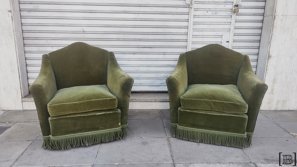 [SS00023] Sillones pana verde (Hay 2 unidades)