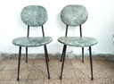 Silla de hierro cuerina verde (Hay 2 unidades)