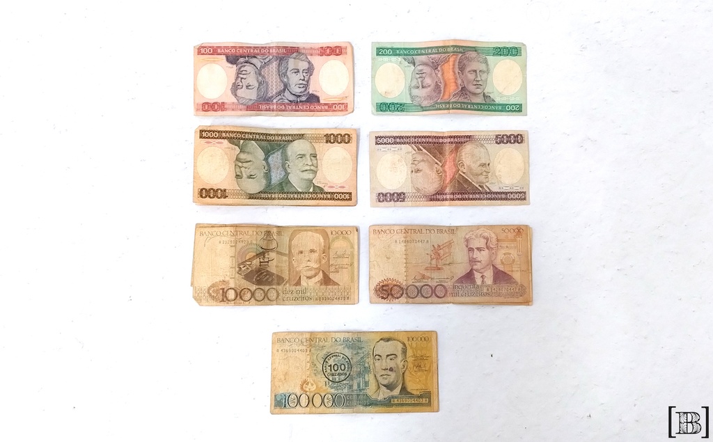 Cruzeiros billetes reales x 12 unidades