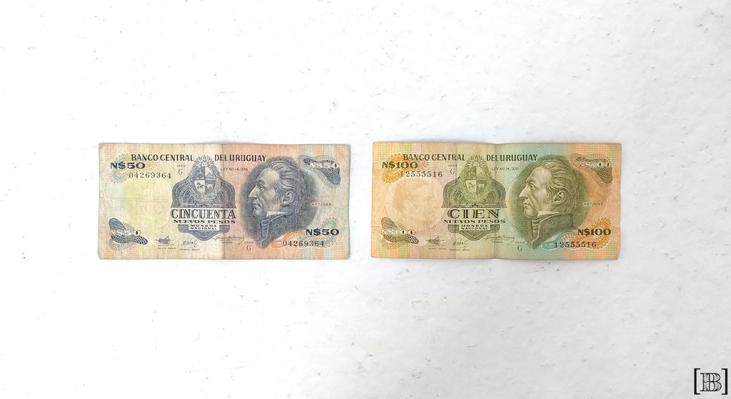 Nuevos pesos uruguayos Billetes reales x 2 unidades