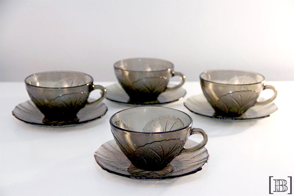 [VV00036] Juego de té durex fumé x 4 tazas