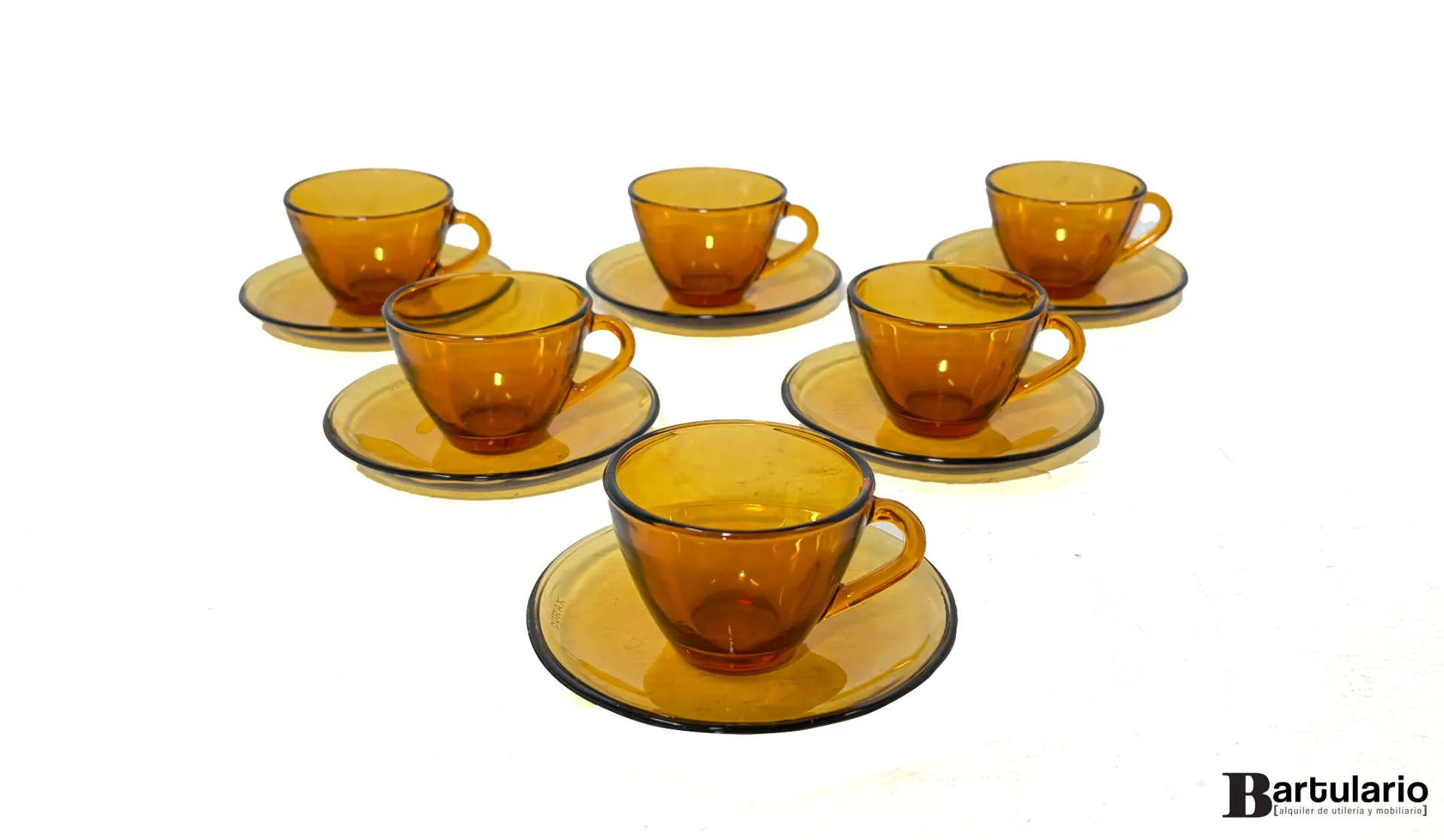 [VV00038] Juego de café durex marrón x 6 tazas
