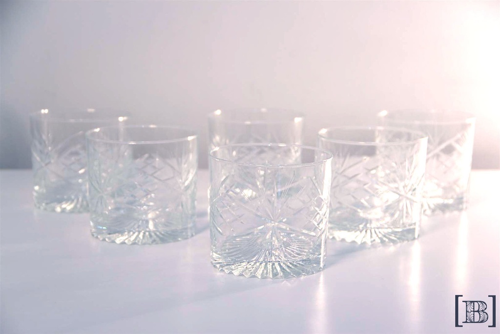 Vaso de Whisky labrado x 6 unidades