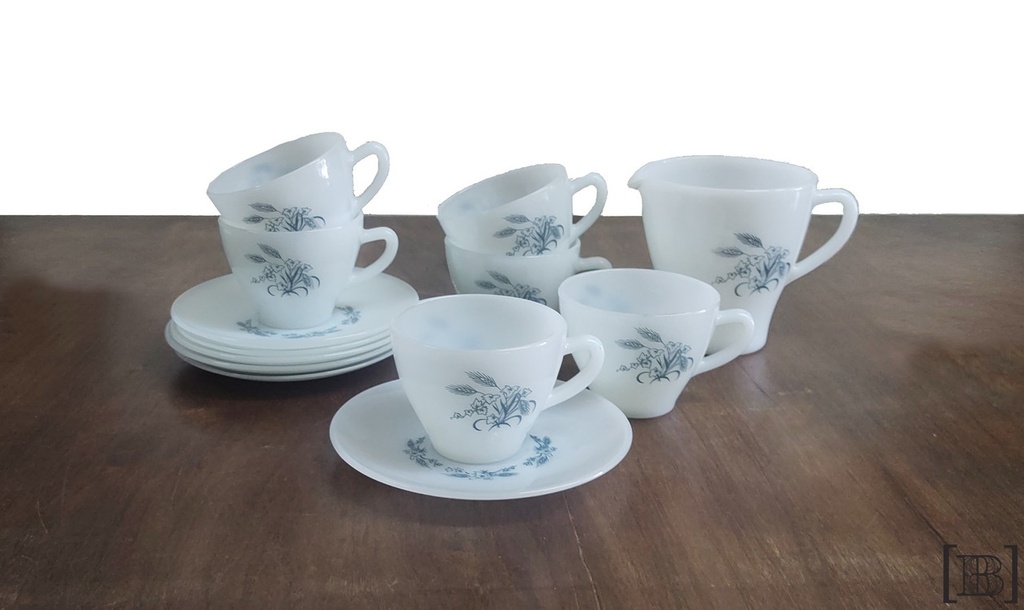 Juego de Té rigopal x 6 tazas + Lechera
