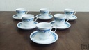 Tacitas de café de porcelana flores azules x 6 unidades