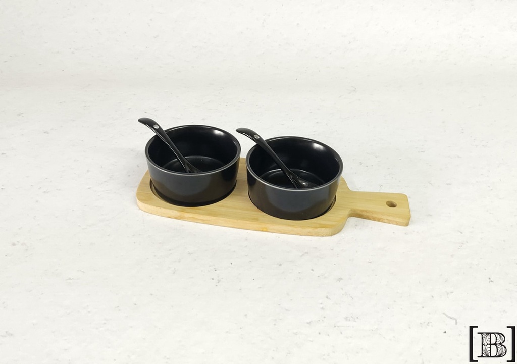 [VV00136] Cuenquitos negros + tablita