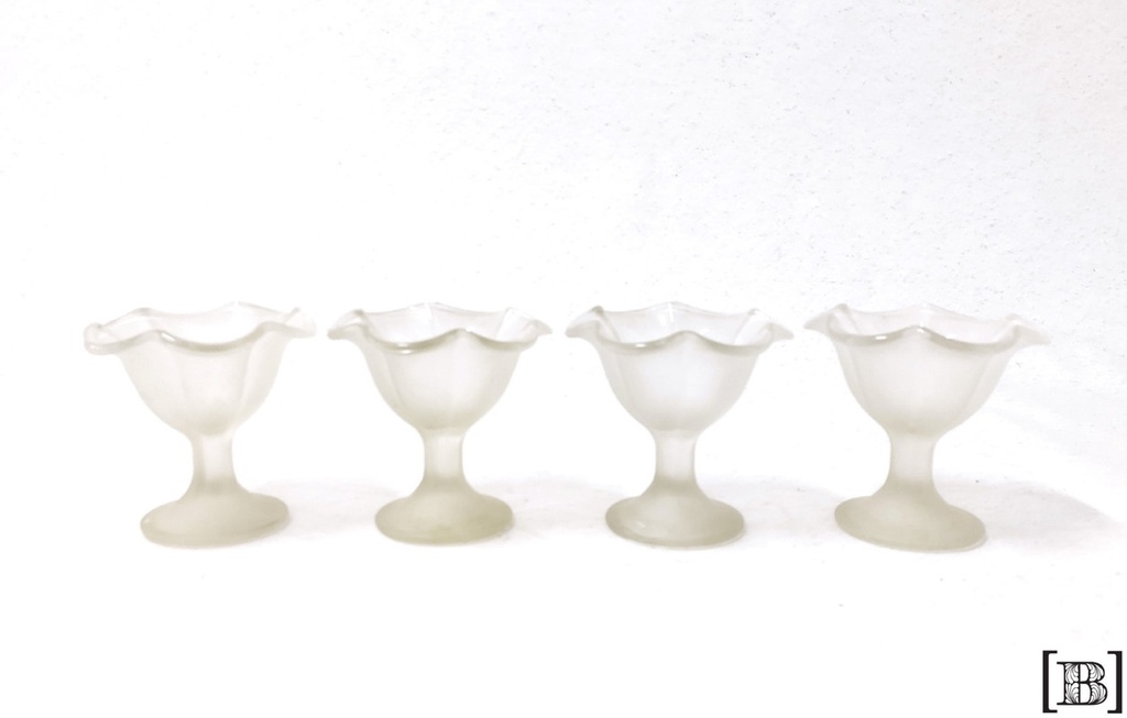 [VV00154B] Compoteras copones vidrio esmerilado x 4 unidades