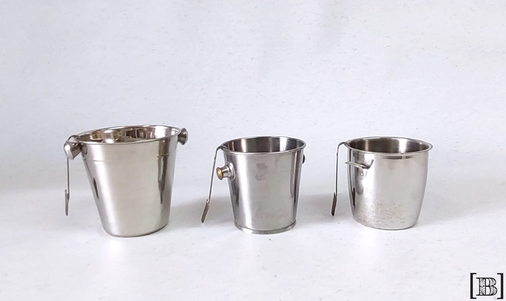 Hieleras acero inoxidable chicas x 3 unidades con pinza