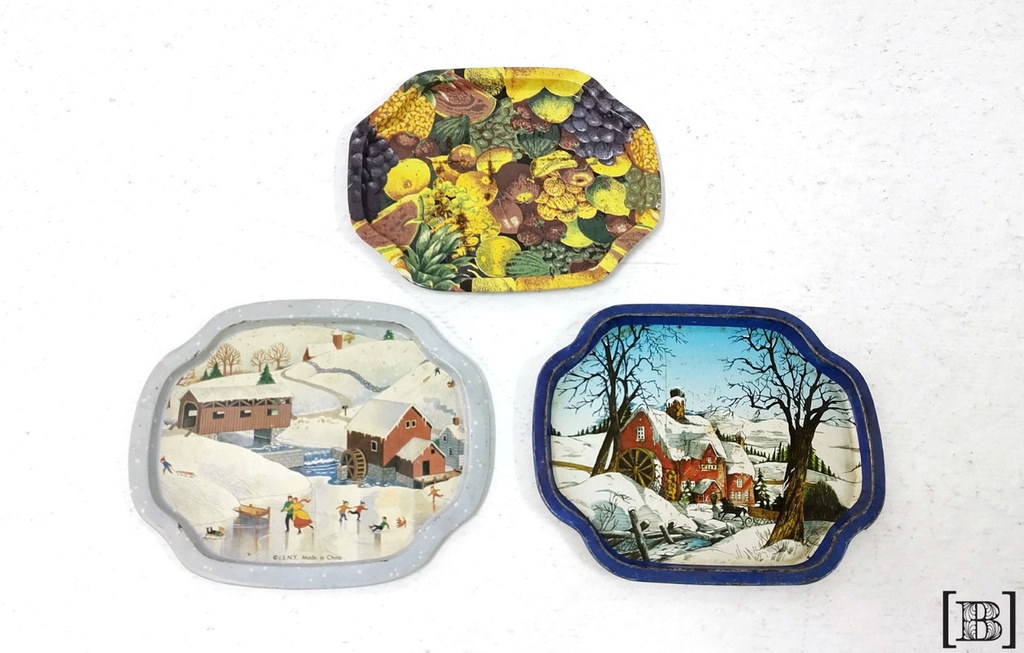 [VV00156] Bandejita de lata estampadas x 3 unidades