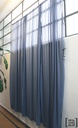 Cortinas voile azul de algodón x 3 paños