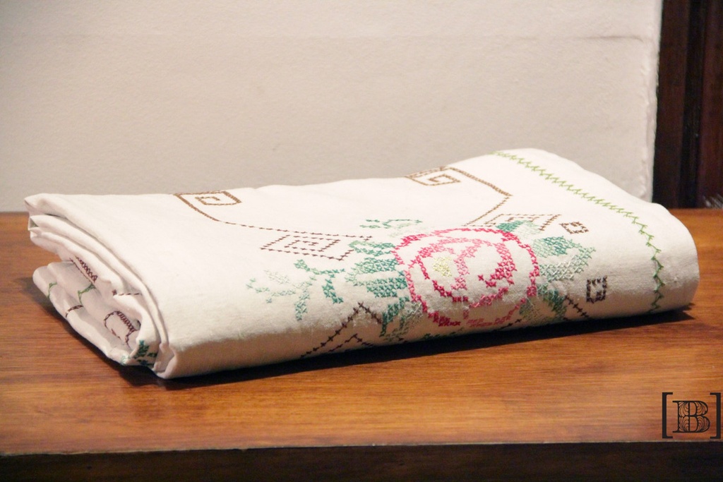 [XM00079] Mantel 3 m bordado punto cruz