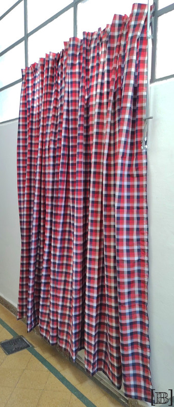 [XM00097] Cortinas cuadrille rojas y azules x 2 paños