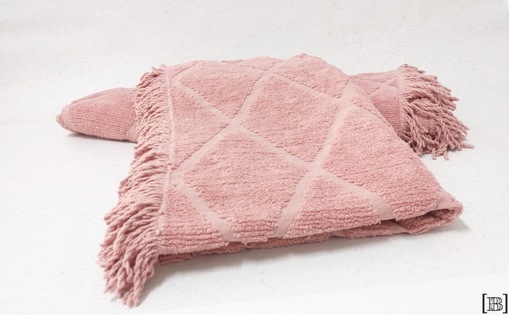 [XM00116] Cubrecama Pallette Rosa 1 1/2 Plazas (Hay 2 unidades)