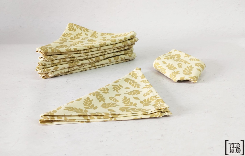 [XM00109] Servilleta floreada mostaza x 6 unidades (Hay 12 en total)